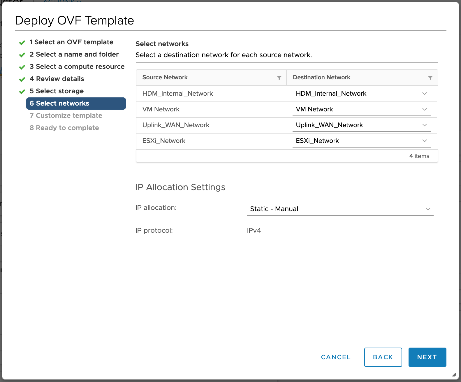 Deploy OVD Template Screen